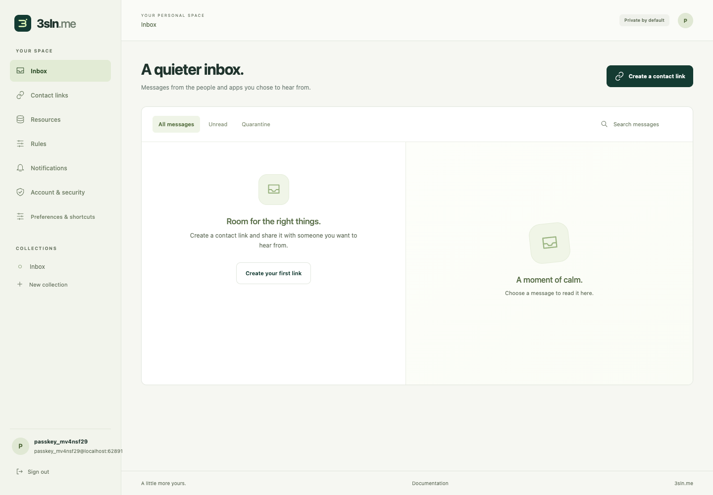 A private inbox