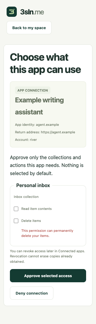MCP consent on a narrow phone