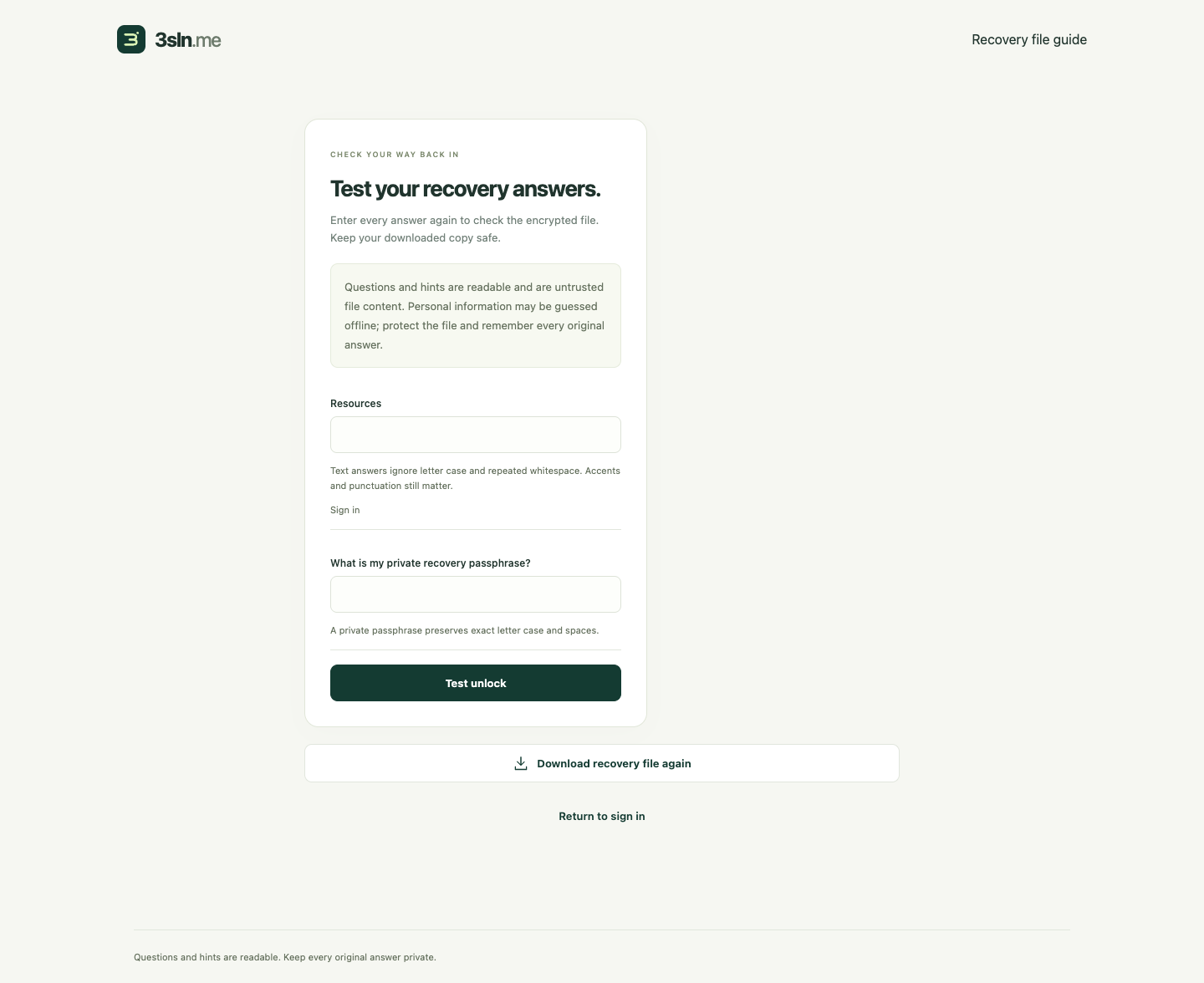 Test every answer before activation